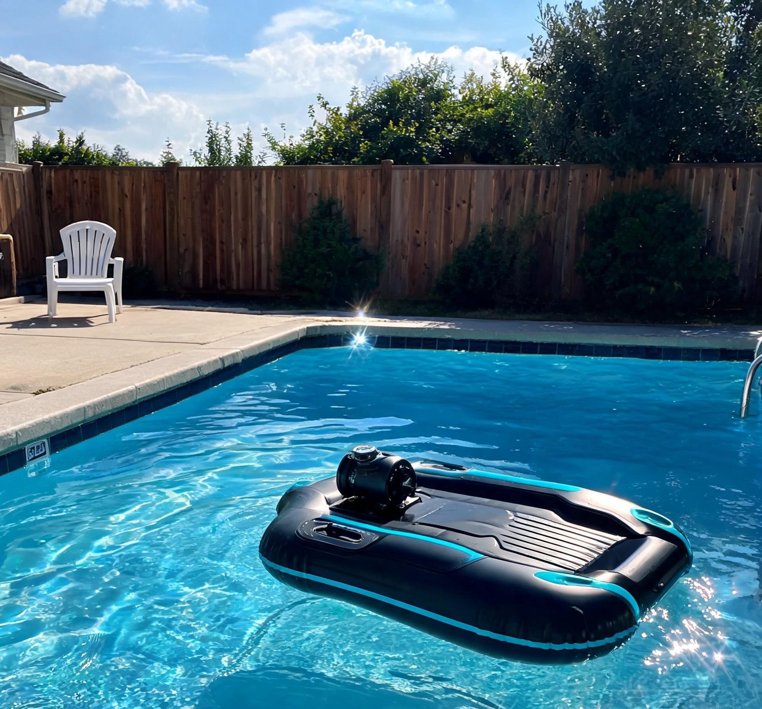 Customer pool day with the Electric Floaty